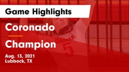 Coronado  vs Champion  Game Highlights - Aug. 13, 2021