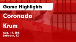 Coronado  vs Krum  Game Highlights - Aug. 14, 2021