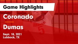 Coronado  vs Dumas  Game Highlights - Sept. 18, 2021