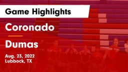 Coronado  vs Dumas  Game Highlights - Aug. 23, 2022