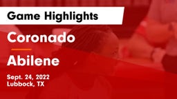 Coronado  vs Abilene  Game Highlights - Sept. 24, 2022
