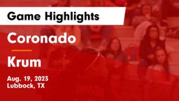Coronado  vs Krum  Game Highlights - Aug. 19, 2023
