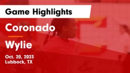 Coronado  vs Wylie  Game Highlights - Oct. 20, 2023