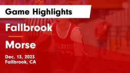 Fallbrook  vs Morse  Game Highlights - Dec. 13, 2023