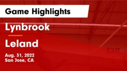  Lynbrook  vs Leland  Game Highlights - Aug. 31, 2022
