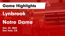  Lynbrook  vs Notre Dame  Game Highlights - Oct. 22, 2022