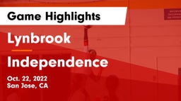  Lynbrook  vs Independence  Game Highlights - Oct. 22, 2022
