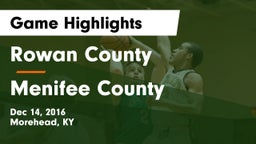 Rowan County  vs Menifee County Game Highlights - Dec 14, 2016