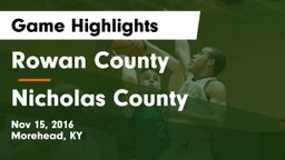 Rowan County  vs Nicholas County  Game Highlights - Nov 15, 2016