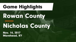 Rowan County  vs Nicholas County  Game Highlights - Nov. 14, 2017