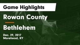 Rowan County  vs Bethlehem Game Highlights - Dec. 29, 2017