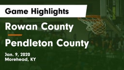 Rowan County  vs Pendleton County  Game Highlights - Jan. 9, 2020