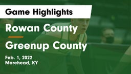 Rowan County  vs Greenup County  Game Highlights - Feb. 1, 2022