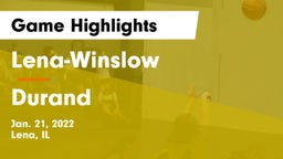 Lena-Winslow  vs Durand  Game Highlights - Jan. 21, 2022
