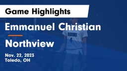 Emmanuel Christian  vs Northview  Game Highlights - Nov. 22, 2023
