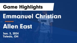 Emmanuel Christian  vs Allen East  Game Highlights - Jan. 3, 2024