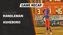 Recap: Randleman  vs. Asheboro 2016