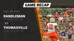 Recap: Randleman  vs. Thomasville  2016