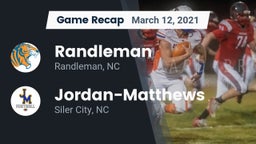 Recap: Randleman  vs. Jordan-Matthews  2021