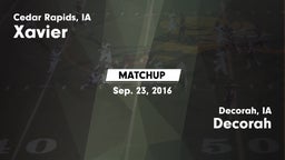 Matchup: Xavier  vs. Decorah  2016