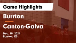 Burrton  vs Canton-Galva  Game Highlights - Dec. 10, 2021