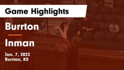 Burrton  vs Inman  Game Highlights - Jan. 7, 2022
