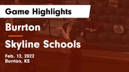 Burrton  vs Skyline Schools Game Highlights - Feb. 12, 2022