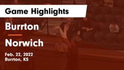 Burrton  vs Norwich  Game Highlights - Feb. 22, 2022