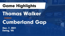 Thomas Walker  vs Cumberland Gap  Game Highlights - Dec. 7, 2021