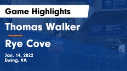 Thomas Walker  vs Rye Cove Game Highlights - Jan. 14, 2022