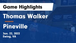 Thomas Walker  vs Pineville  Game Highlights - Jan. 22, 2022