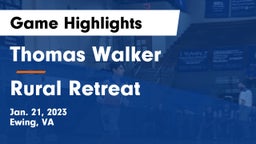 Thomas Walker  vs Rural Retreat  Game Highlights - Jan. 21, 2023