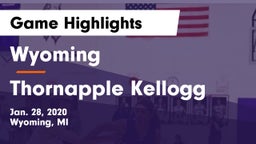 Wyoming  vs Thornapple Kellogg  Game Highlights - Jan. 28, 2020