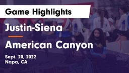 Justin-Siena  vs American Canyon  Game Highlights - Sept. 20, 2022