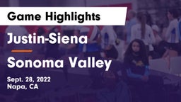Justin-Siena  vs Sonoma Valley  Game Highlights - Sept. 28, 2022