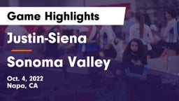 Justin-Siena  vs Sonoma Valley  Game Highlights - Oct. 4, 2022