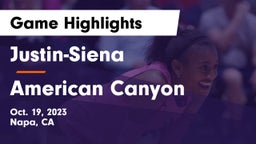 Justin-Siena  vs American Canyon  Game Highlights - Oct. 19, 2023