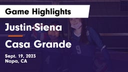 Justin-Siena  vs Casa Grande  Game Highlights - Sept. 19, 2023