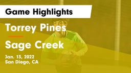 Torrey Pines  vs Sage Creek  Game Highlights - Jan. 13, 2022