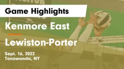 Kenmore East  vs Lewiston-Porter  Game Highlights - Sept. 16, 2022