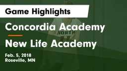 Concordia Academy vs New Life Academy  Game Highlights - Feb. 5, 2018