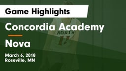 Concordia Academy vs Nova  Game Highlights - March 6, 2018