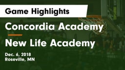 Concordia Academy vs New Life Academy  Game Highlights - Dec. 6, 2018