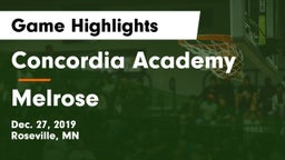 Concordia Academy vs Melrose  Game Highlights - Dec. 27, 2019