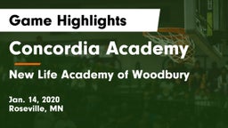 Concordia Academy vs New Life Academy of Woodbury Game Highlights - Jan. 14, 2020