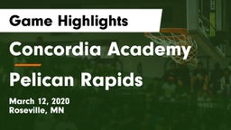 Concordia Academy vs Pelican Rapids  Game Highlights - March 12, 2020