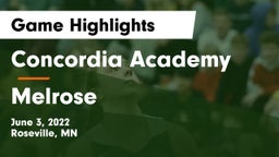 Concordia Academy vs Melrose  Game Highlights - June 3, 2022