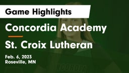 Concordia Academy vs St. Croix Lutheran  Game Highlights - Feb. 6, 2023