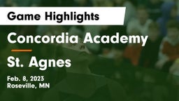 Concordia Academy vs St. Agnes  Game Highlights - Feb. 8, 2023