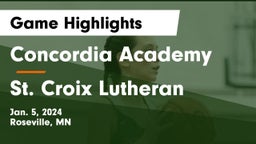 Concordia Academy vs St. Croix Lutheran  Game Highlights - Jan. 5, 2024